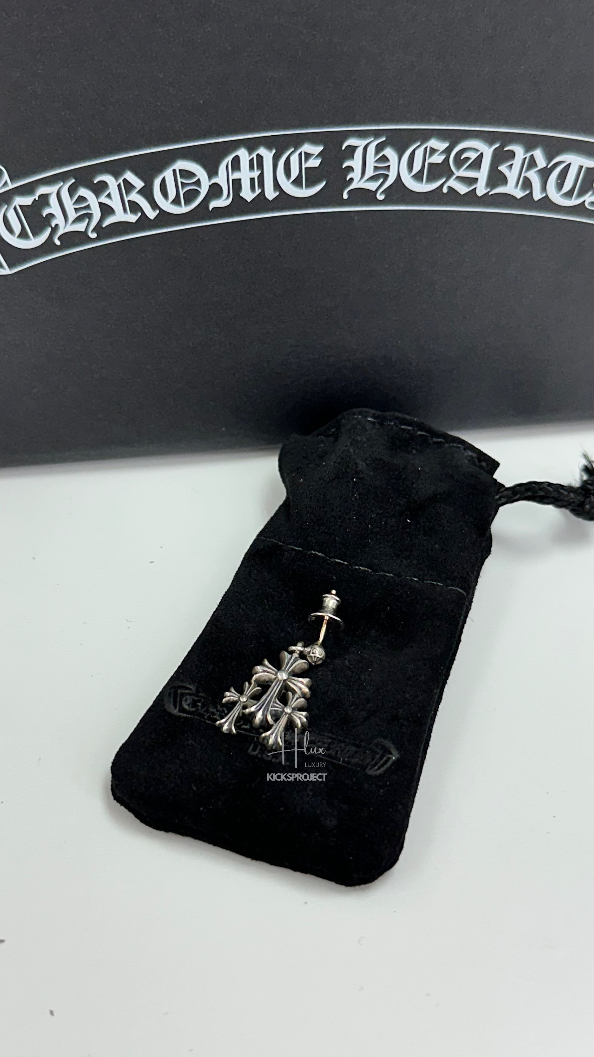Chrome hearts 3CH cross earrings triple cross