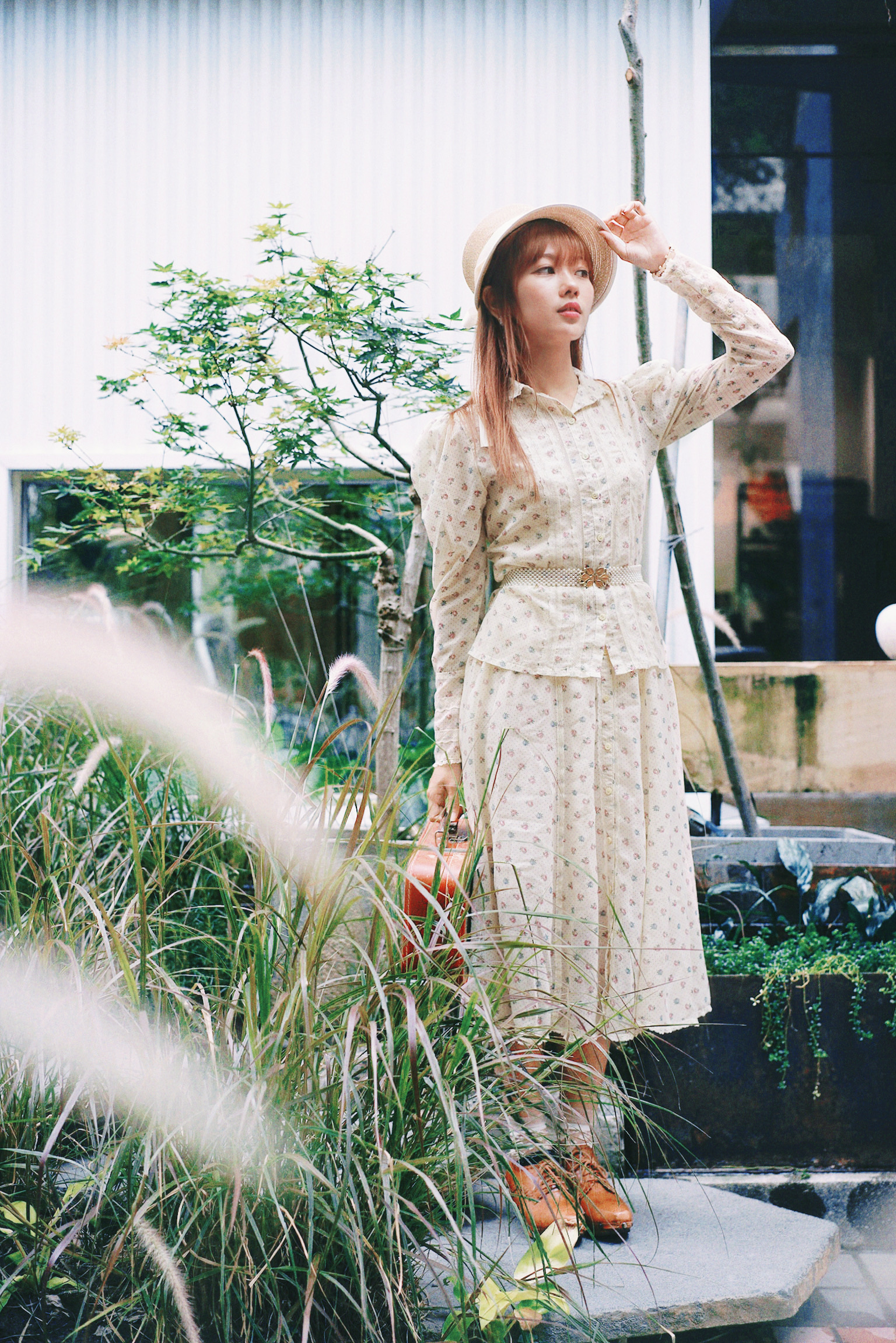 Vintage Set/古著Gunne Sax奶油色套裝