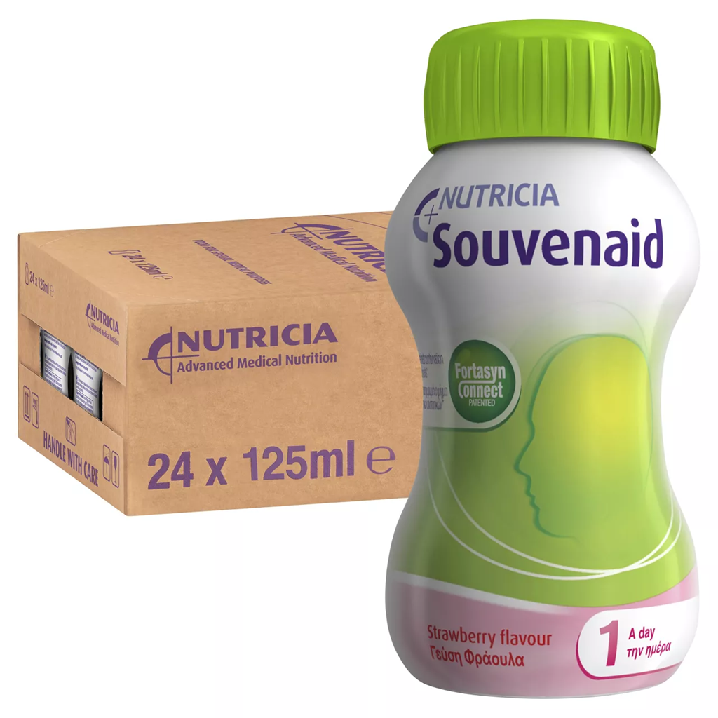 荷蘭 Nutricia Souvenaid 智敏捷營養品 – 士多啤梨 (盒裝：125ml x 4支) [H6540030020]【荷蘭製造】【4支/盒，6盒/箱)