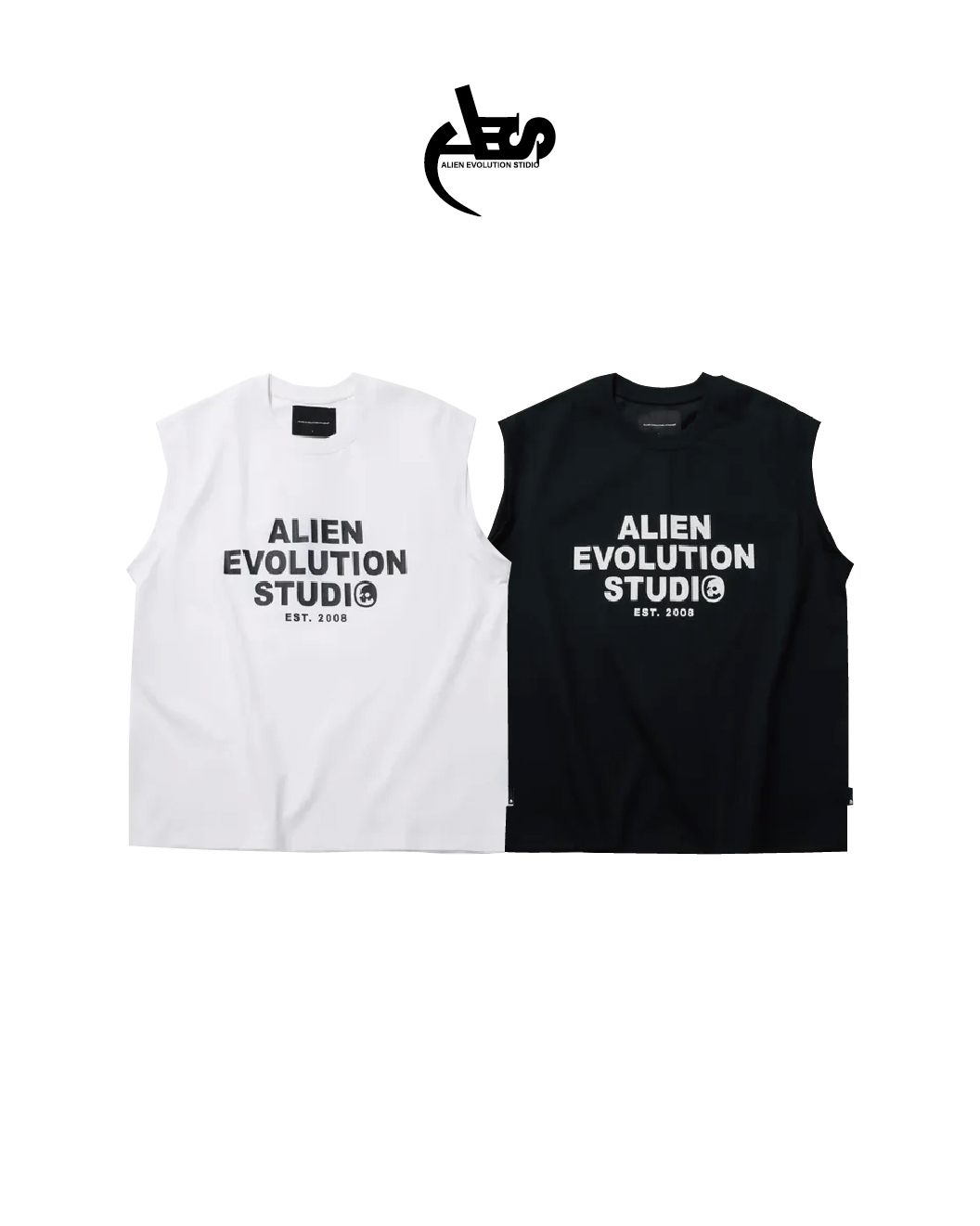 AES 寬肩背心 Coolmax® 高透氣 防潑水 黑/白 25 S/S TYPEFACE TANK TOP