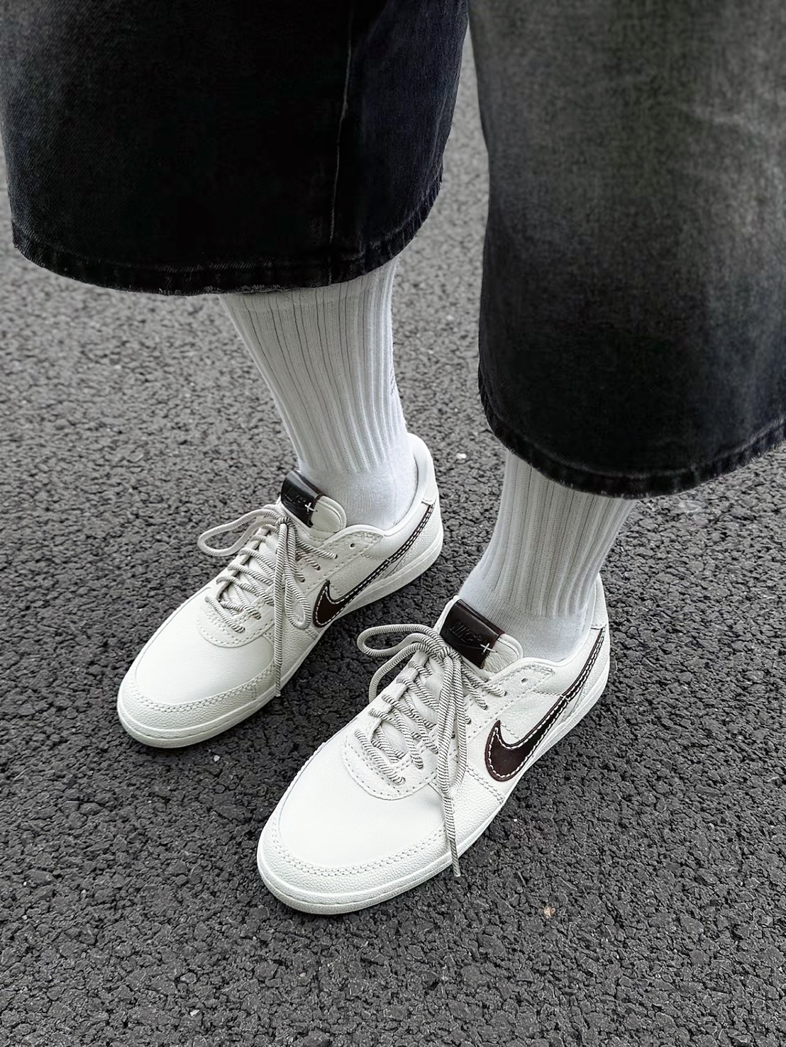 NIKE W FIELD GENERAL 米白黑 棕薄底鞋