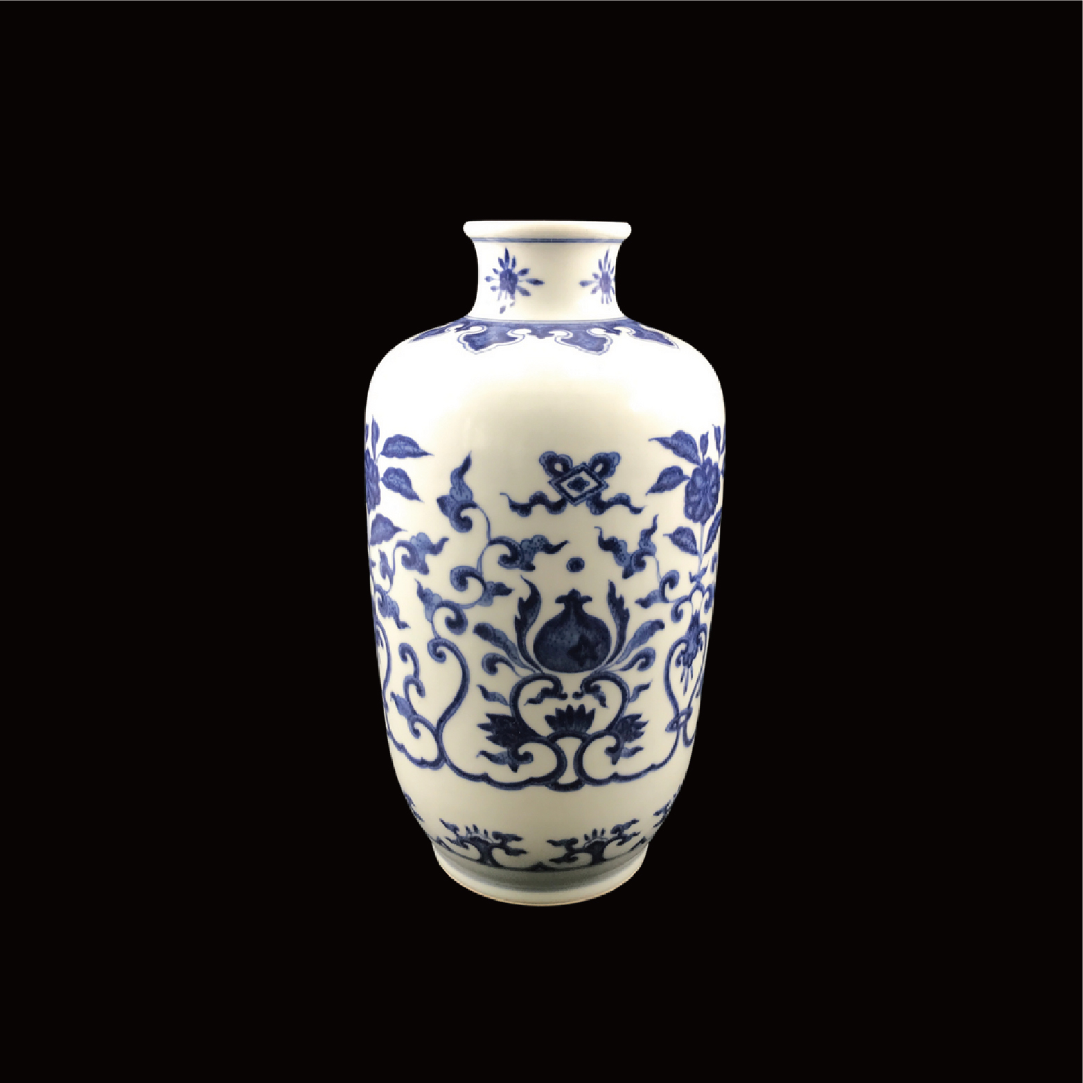 "大清雍正年製"款 白釉青花瓶