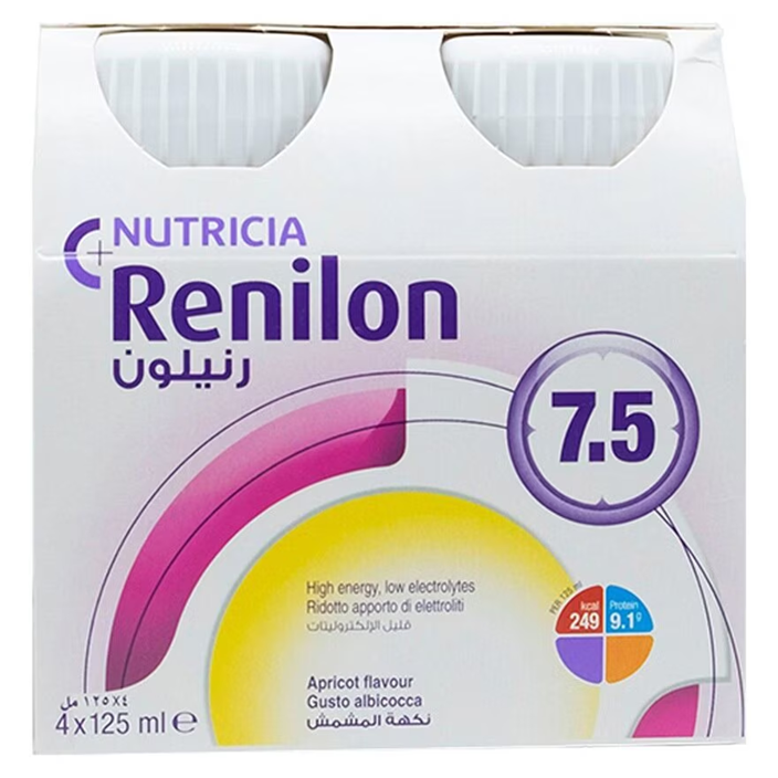 Nutricia Renilon 腎宜康 7.5 洗腎人士專用營養補充品 125毫升 (杏脯味) (盒裝：125ml x 4支) [H6540010068] 【4支/盒，6盒/箱)