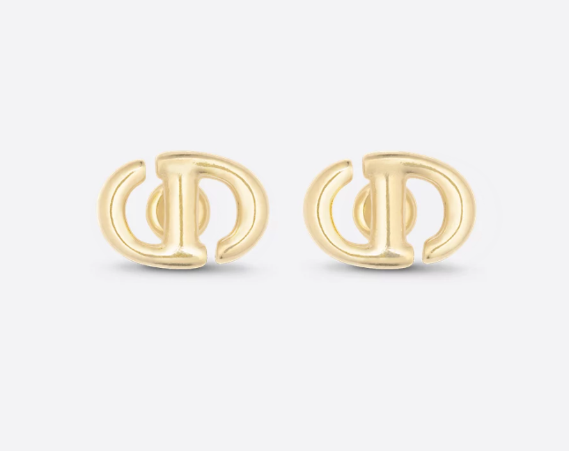 Dior CD Navy Stud Earrings