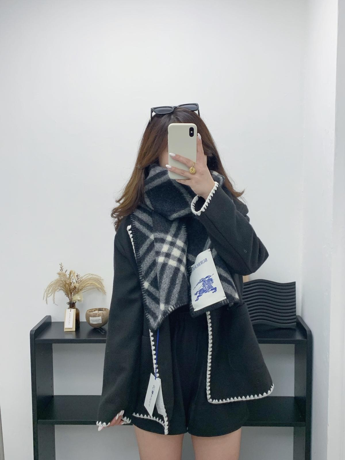 Burberry Check Wool Scarf
