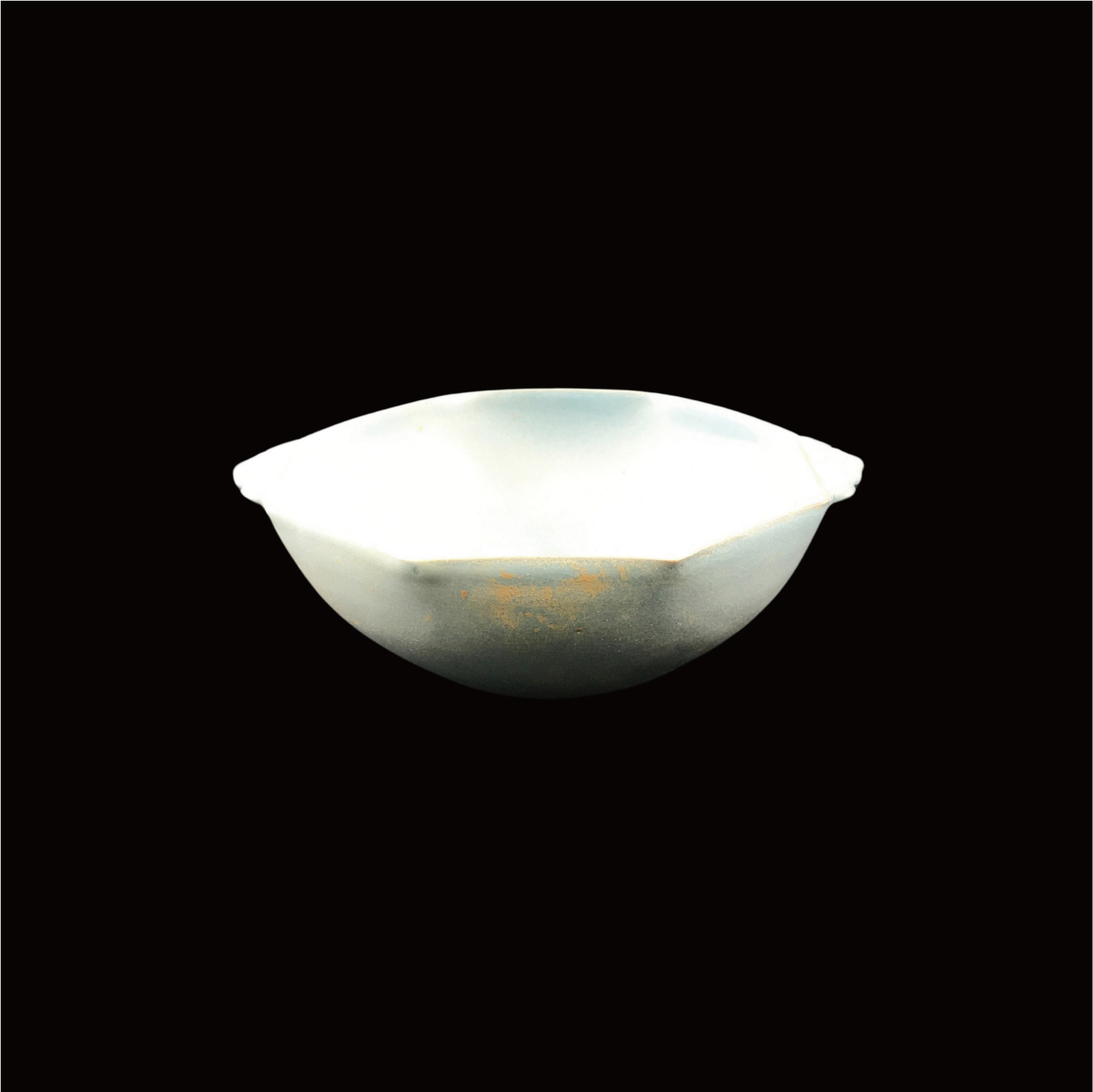 白釉八角碗