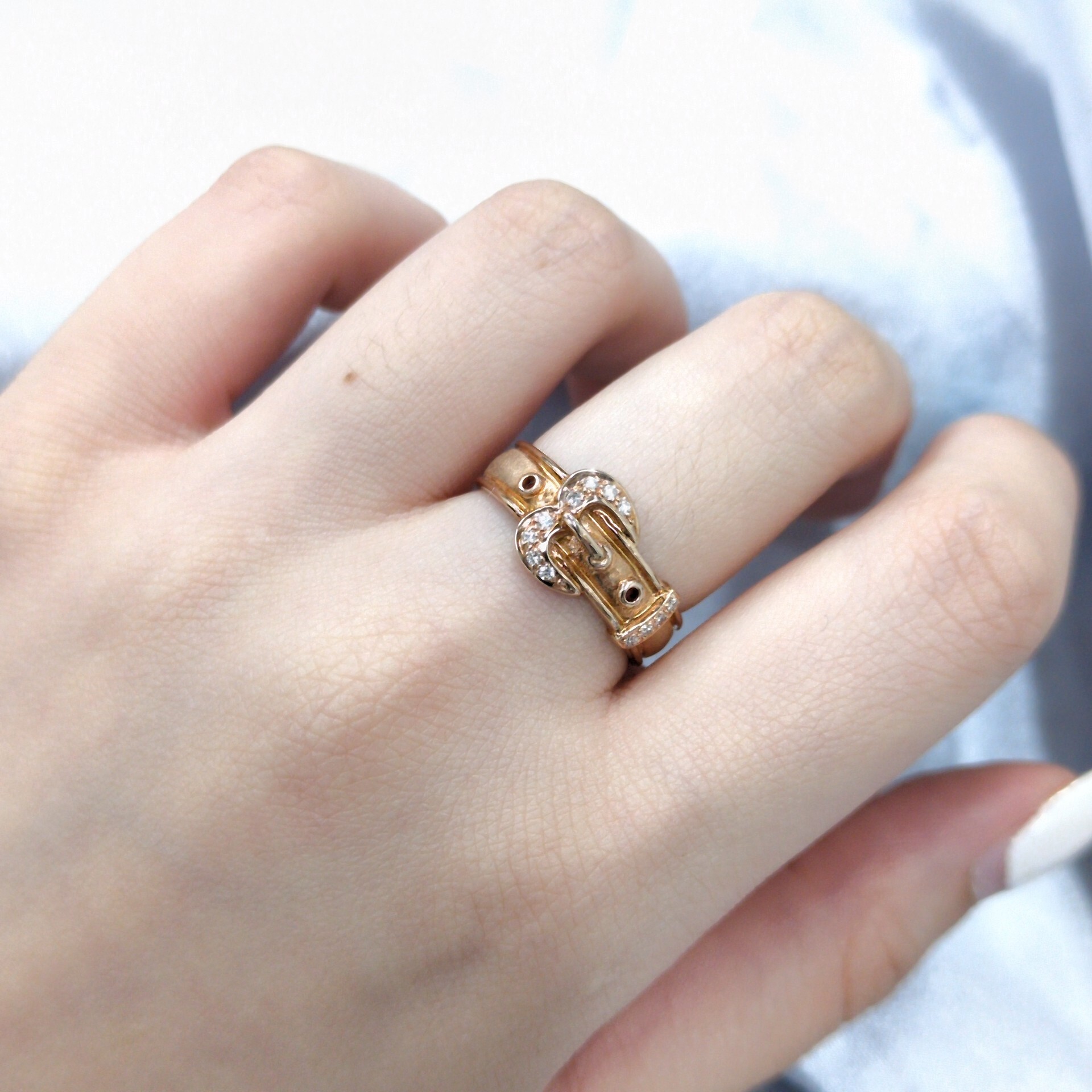 18K Rose Gold 0.08ct Diamond Ring