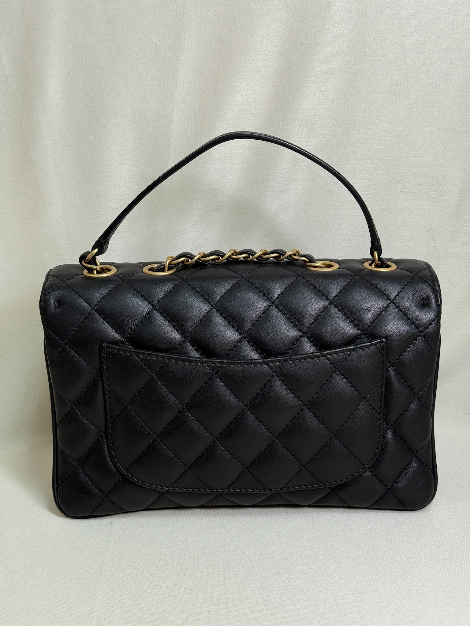 Chanel Lard Coco Vintage Flap Bag - Black / Ghw