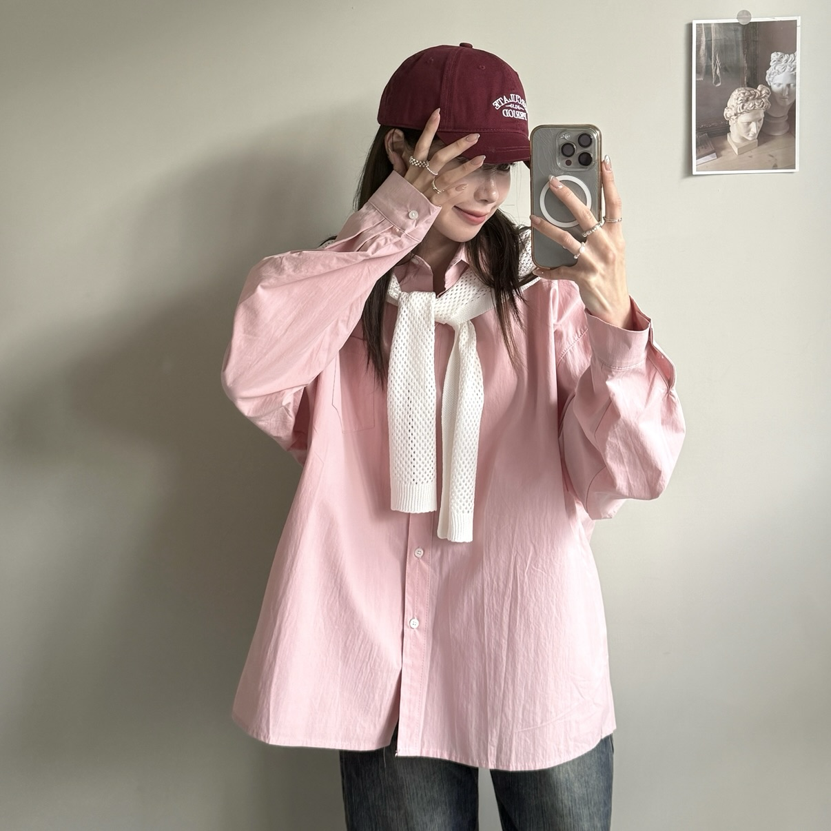 銀牌素面美感襯衫