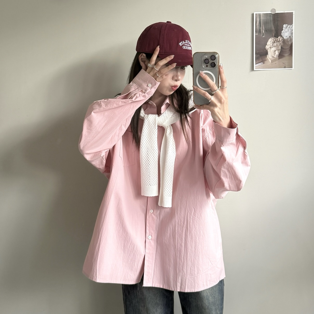 銀牌素面美感襯衫