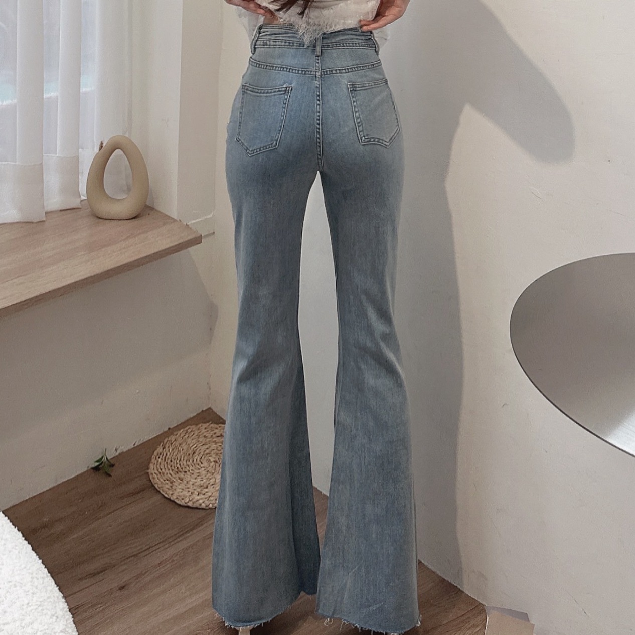 激瘦彈力牛仔喇叭褲/三色