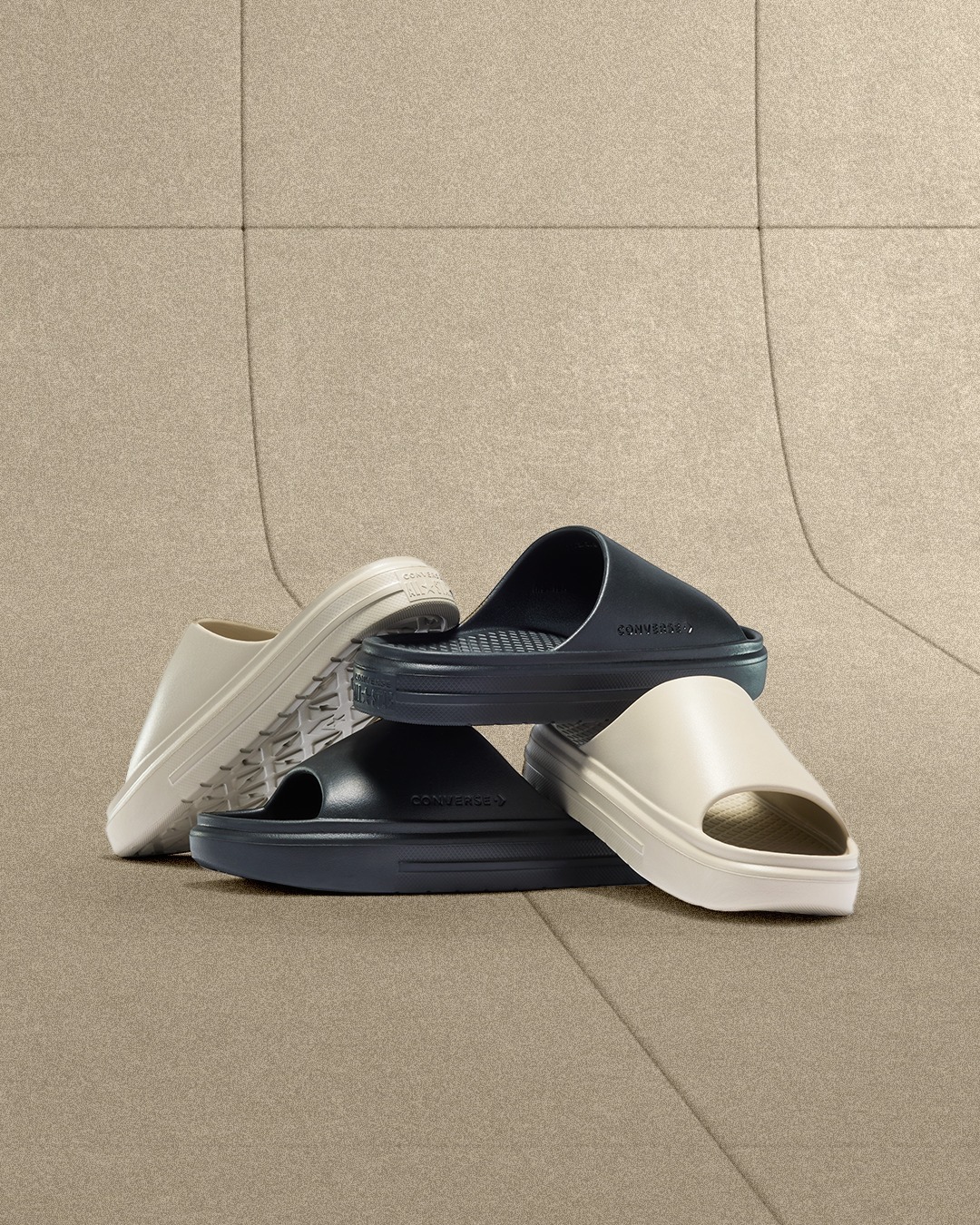 iSNEAKERS｜Converse Essential Slide 卡其色 A12175C 黑色 A12174C