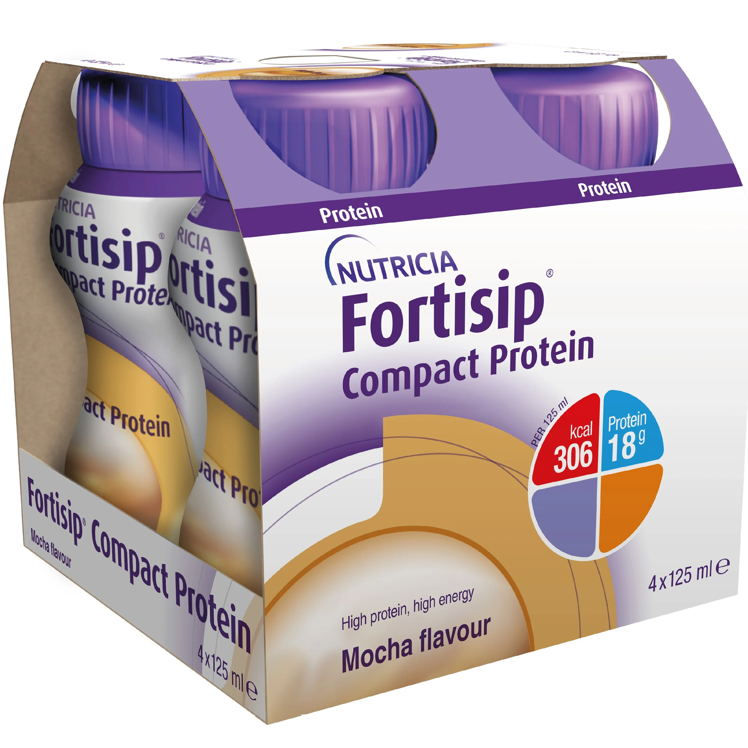NUTRICIA FORTISIP 營保健 醫院指定高能量高蛋白質營養品 125毫升 (咖啡味) (盒裝：125ml x 4支) [H6540010066] 【4支/盒，6盒/箱)