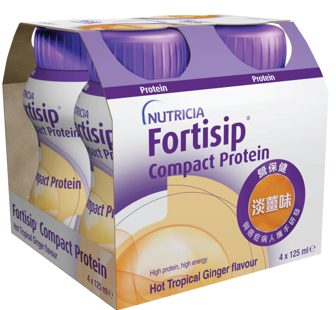 NUTRICIA FORTISIP 營保健 醫院指定高能量高蛋白質營養品 125毫升 (薑味) (盒裝：125ml x 4支) [H6540010064] 【4支/盒，6盒/箱)