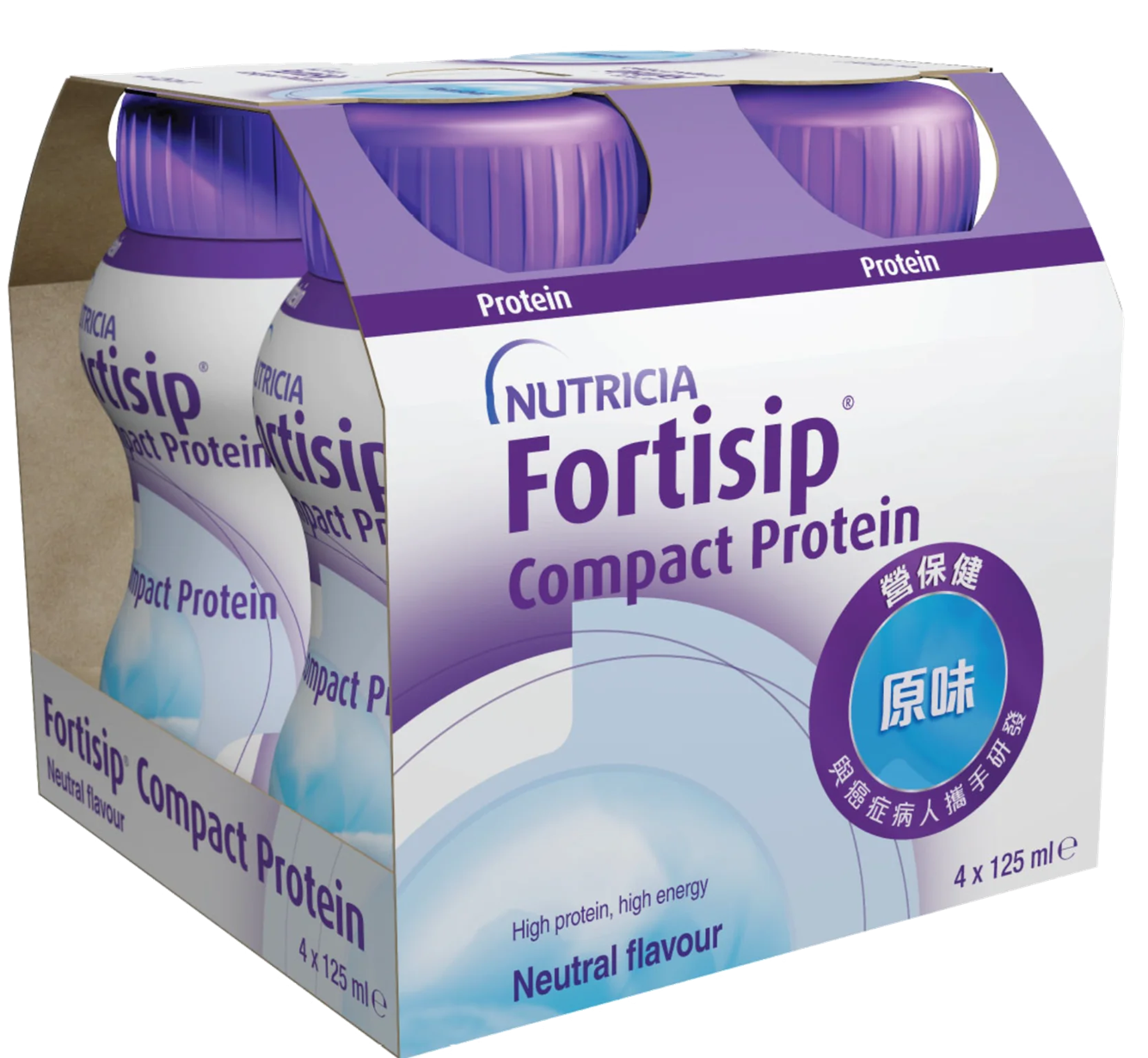 NUTRICIA FORTISIP 營保健 醫院指定高能量高蛋白質營養品 125毫升 (原味) (盒裝：125ml x 4支) [H6540010059] 【4支/盒，6盒/箱)