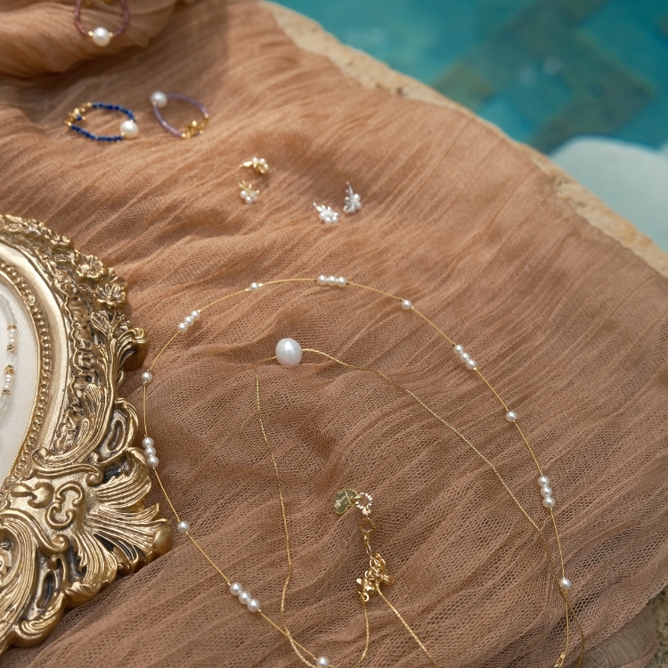 只有一顆 是剛剛好 天然珍珠 鈦鋼項鍊