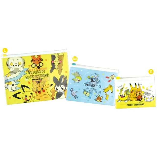 日本 Pokemon 比卡超 Zip Bag 夾鏈袋套裝 (3入)