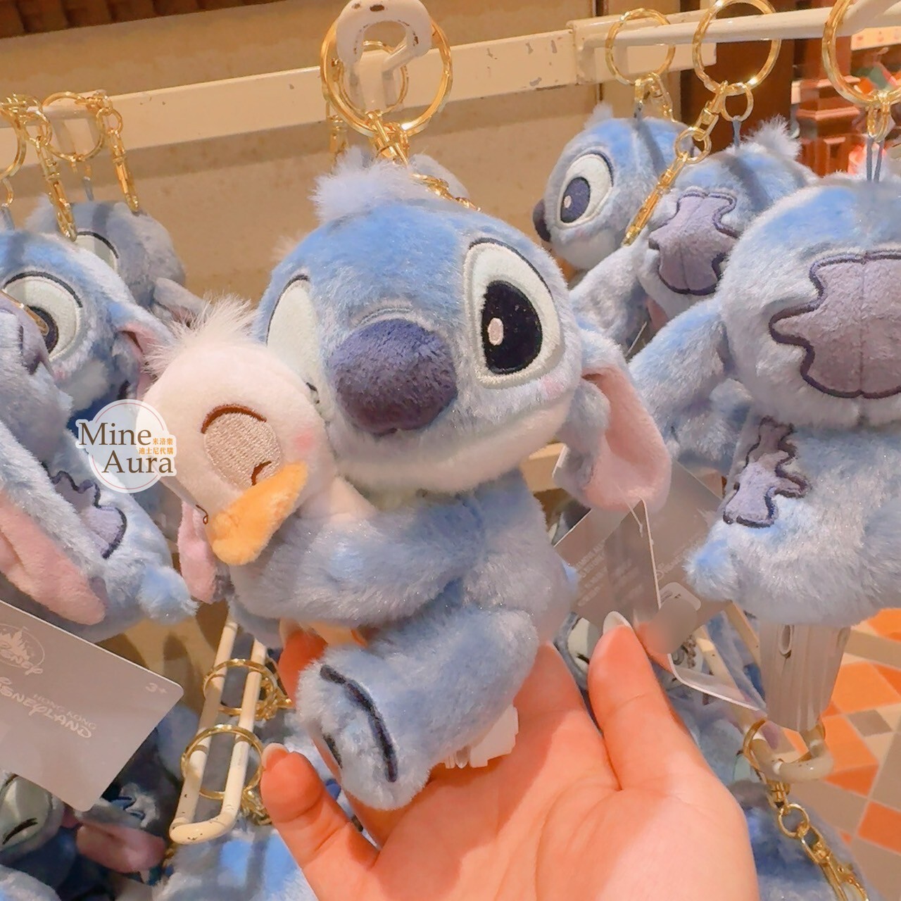 史迪奇 Stitch 海灘日落系列 抱抱小鴨子 造型 鑰匙圈 吊飾 星際寶貝 Lilo & Stitch -香港迪士尼樂園