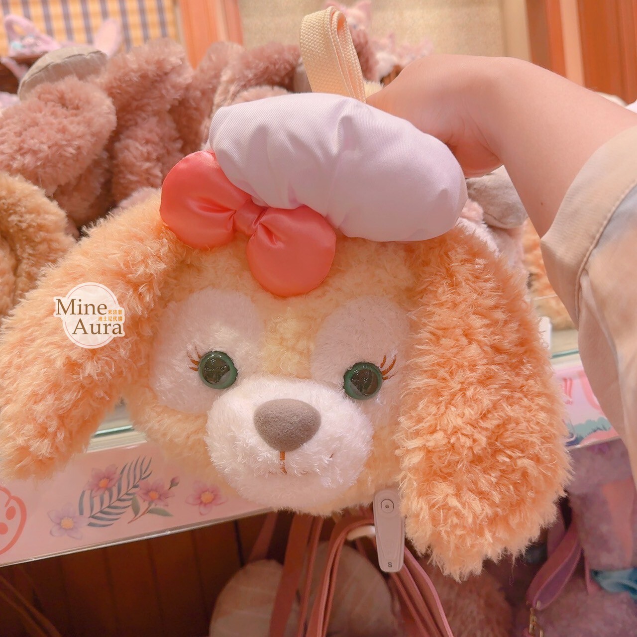 可琦安 餅乾 CookieAnn 大頭 絨毛 2way 手提包 斜背包 兩用 -香港迪士尼樂園