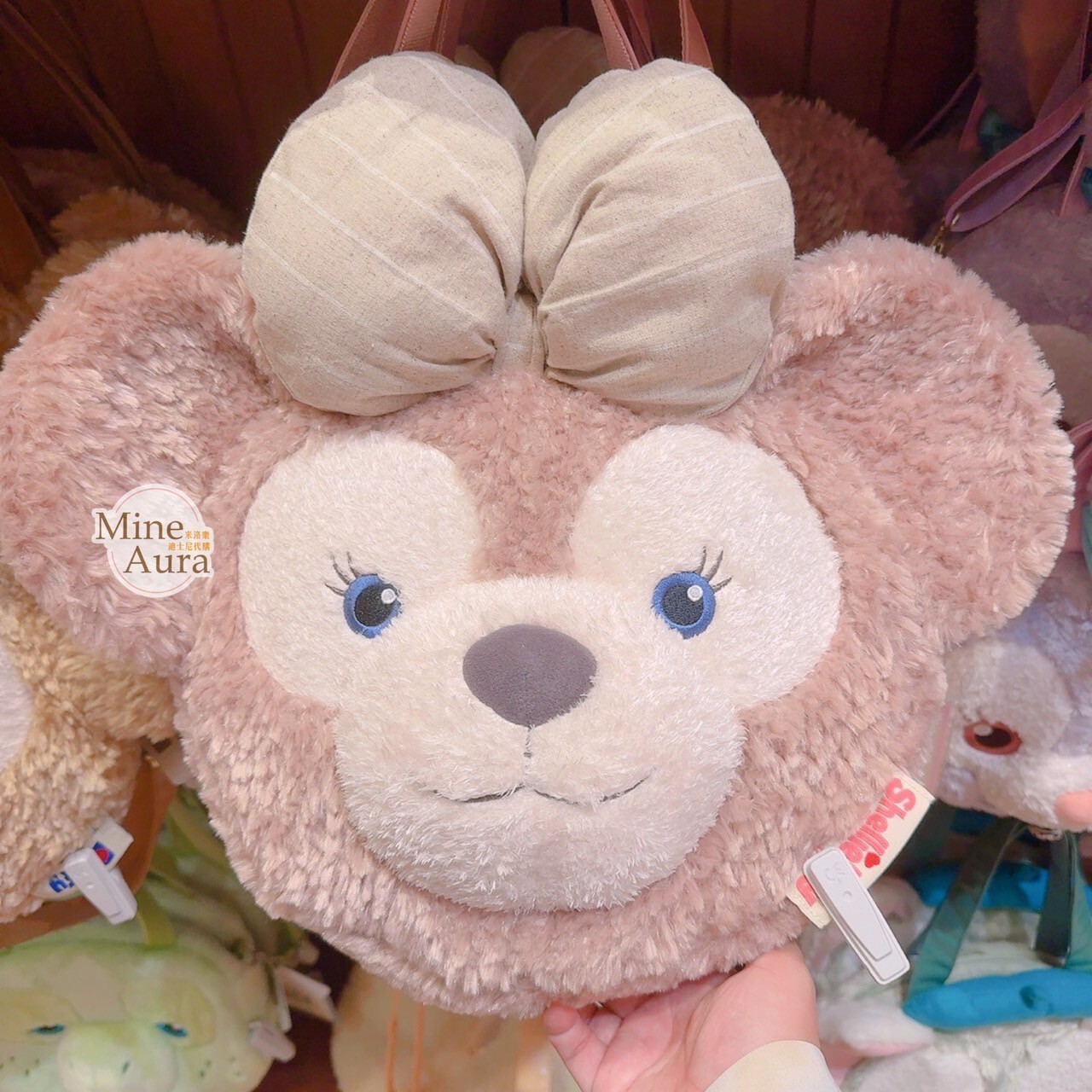 雪莉玫 ShellieMay 大頭 絨毛 3way 手提包 斜背包 後背包 三用包 -香港迪士尼樂園