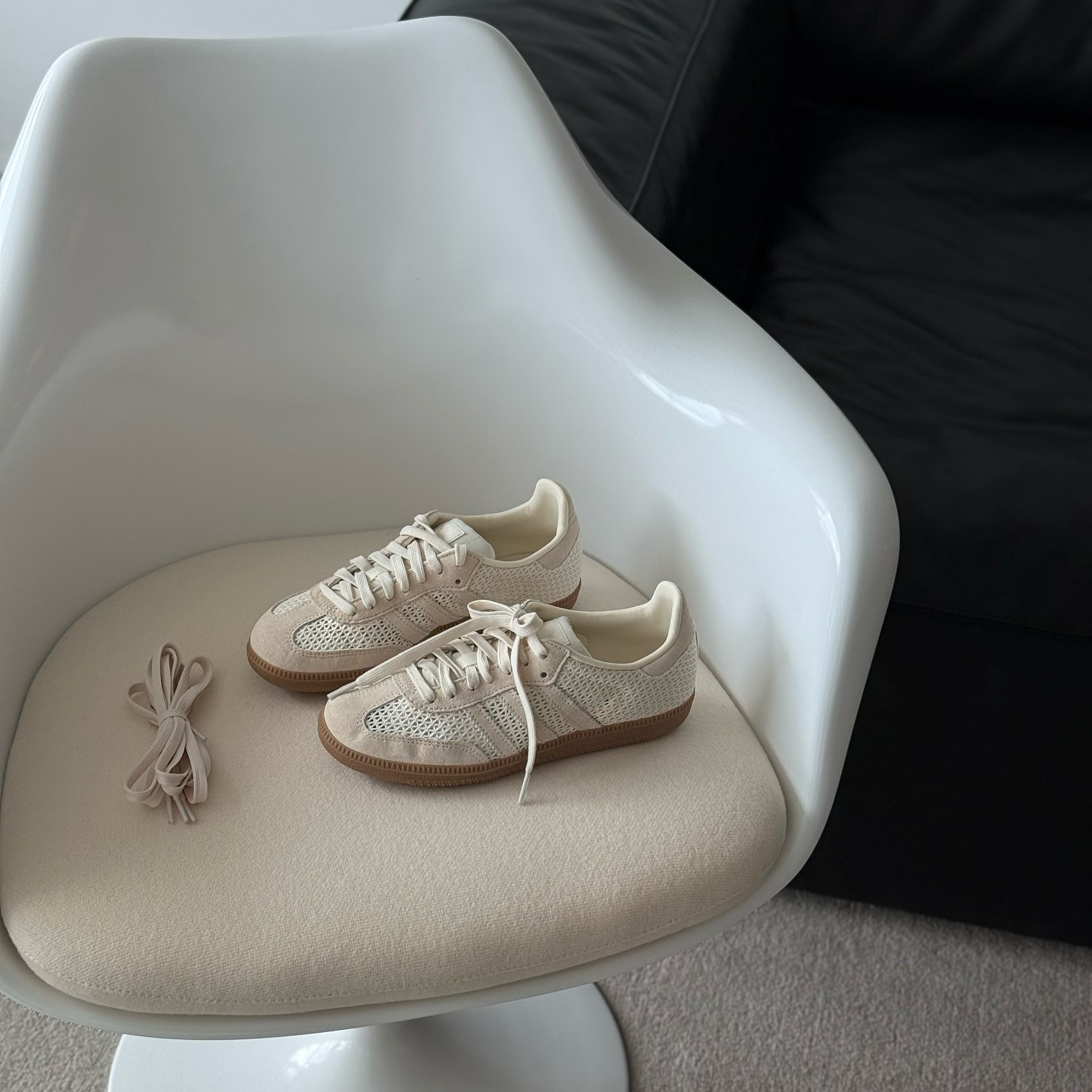 Adidas Originals Samba OG 法式 度假風 奶油 焦糖底 縷空 編織 復古鞋 KK3528