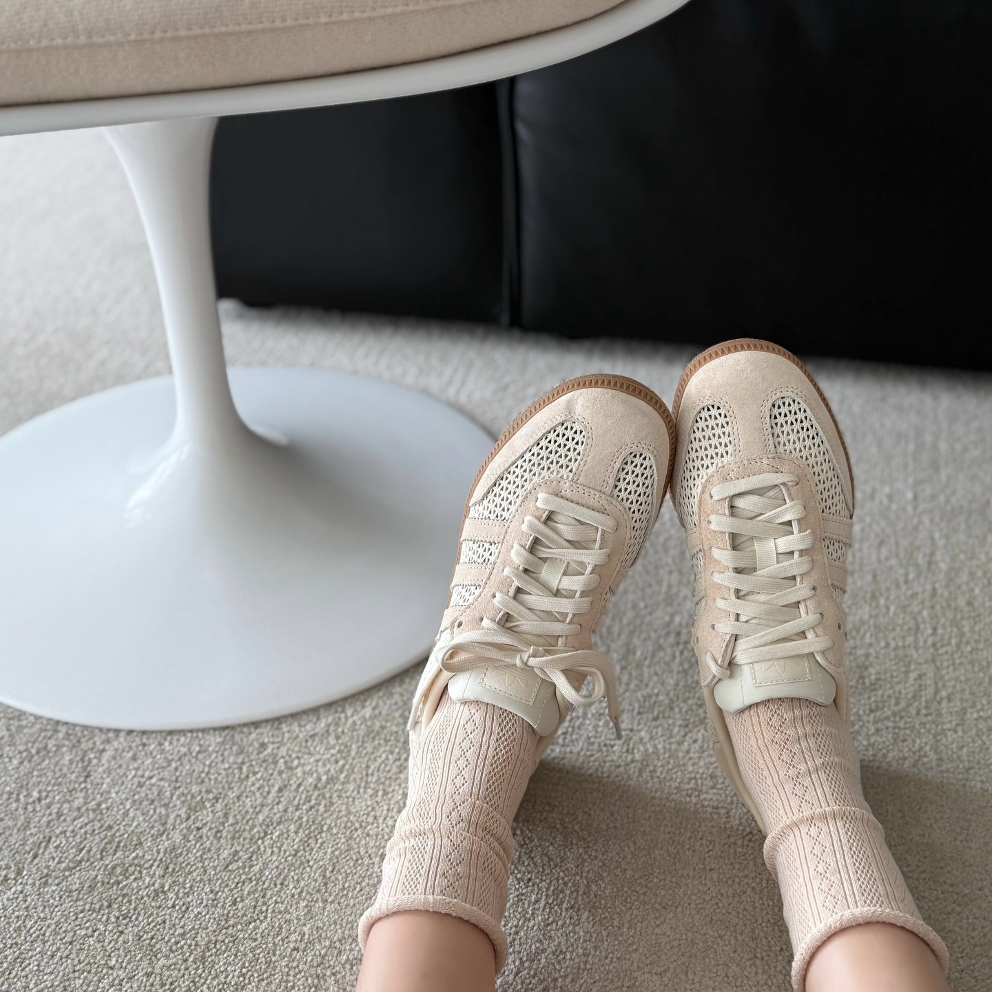 Adidas Originals Samba OG 法式 度假風 奶油 焦糖底 縷空 編織 復古鞋 KK3528