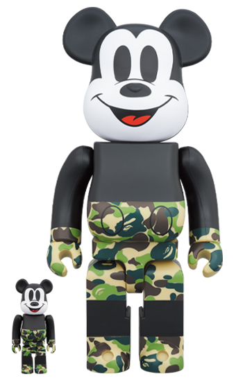BEARBRICK BAPE MICKEY MOUSE (GREEN Ver.) 100% & 400%