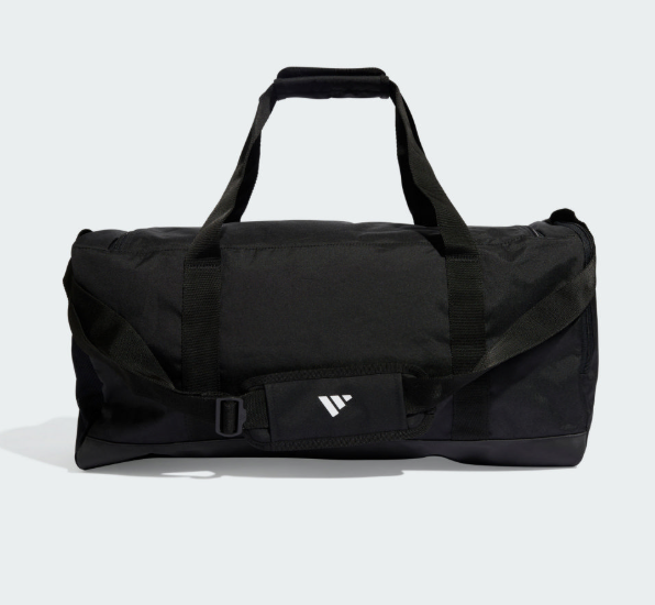 Adidas Linear Duffel M Black Medium Travel Gym Bag | Multifunctional Shoulder Crossbody Bag/JUN25