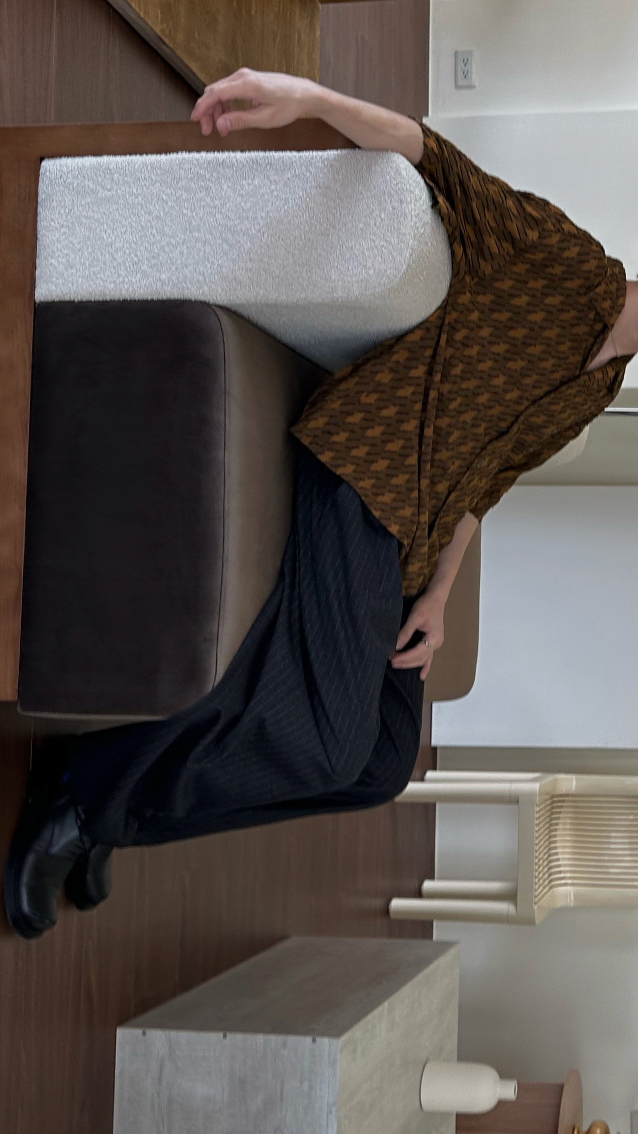 闊腿直紋西裝褲