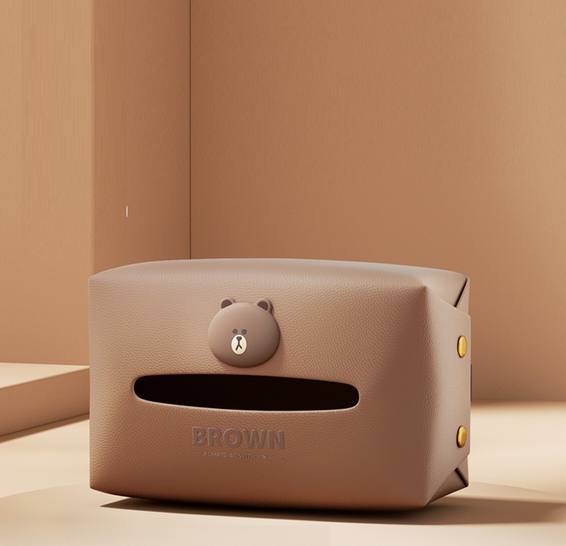 LINE FRIENDS | 多用PU皮革紙巾套 |Brown