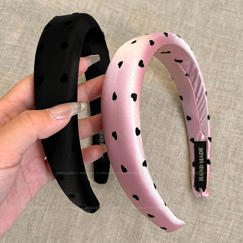 Heart & Polka Dot Satin Headband