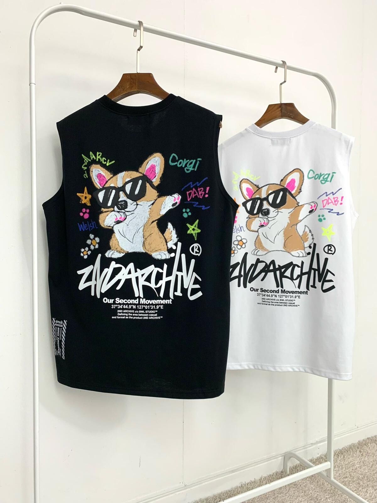 狗仔圖案英文字背心 2nd-268V