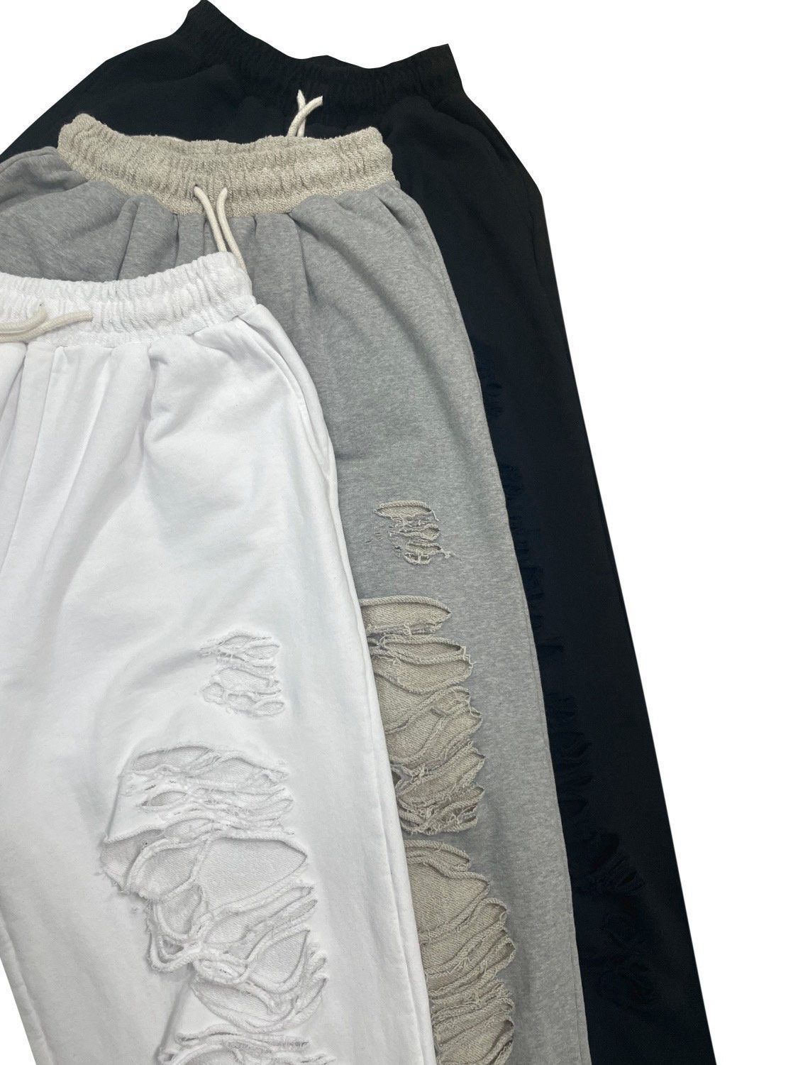 淨色破洞可束腳鬆身褲 TAC-0240P