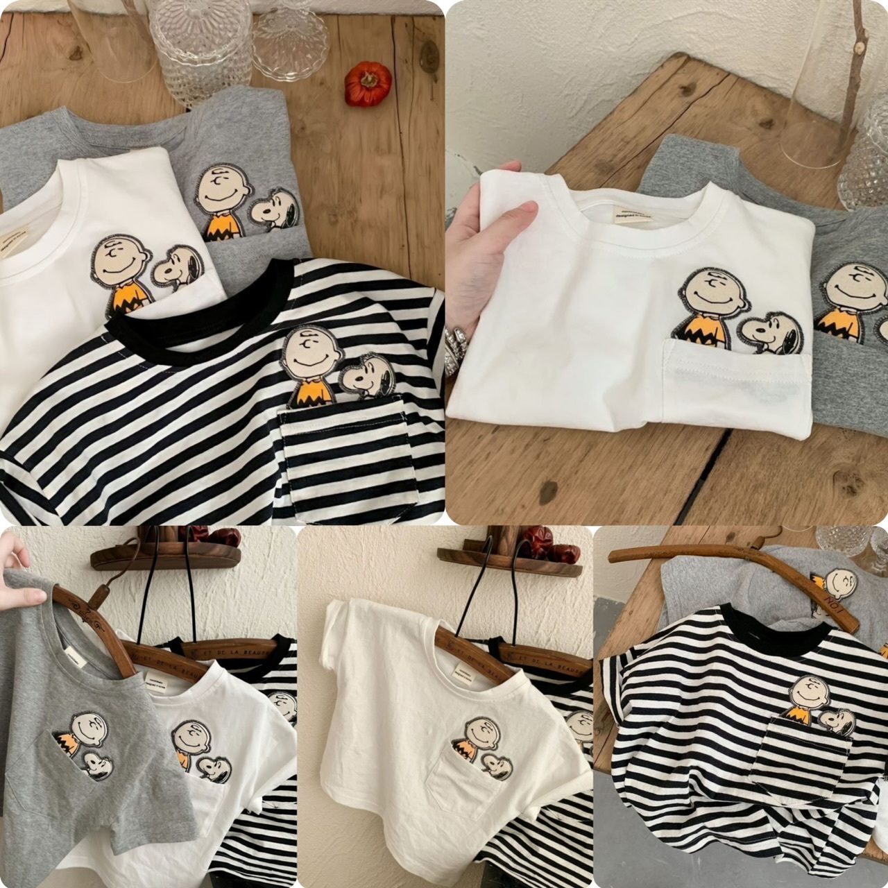 兒童Snoopy胸前刺繡短袖Tee -2501351