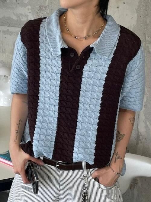 直間短袖針織線Polo Tee HAMEL-019T