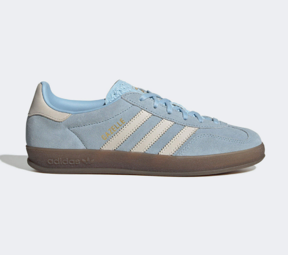 Adidas Gazelle Indoor W Women's Retro German Training Shoes｜Baby Blue Rubber Sole White Shoes JUN25