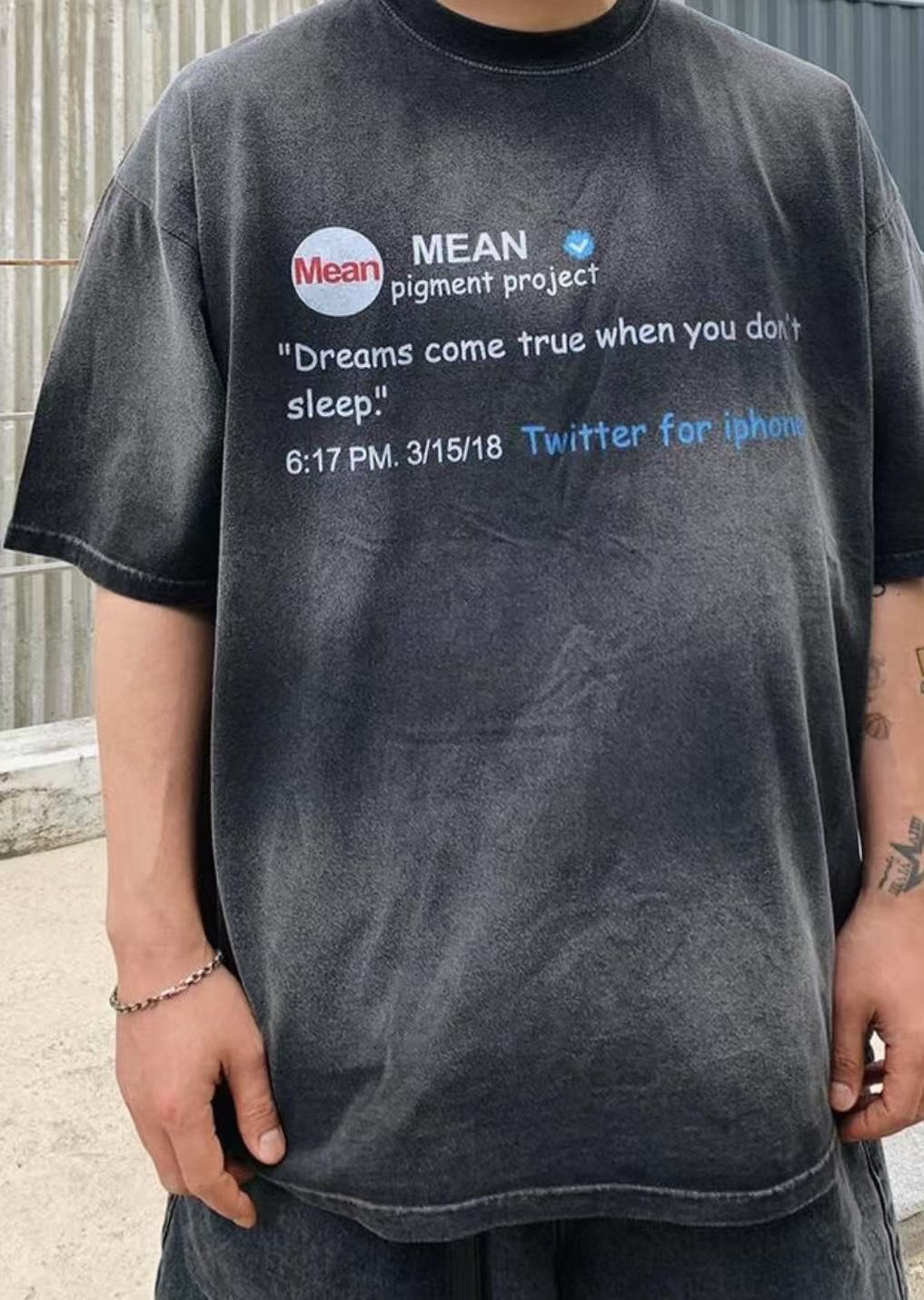 洗水英文字圖案短袖Tee T5730