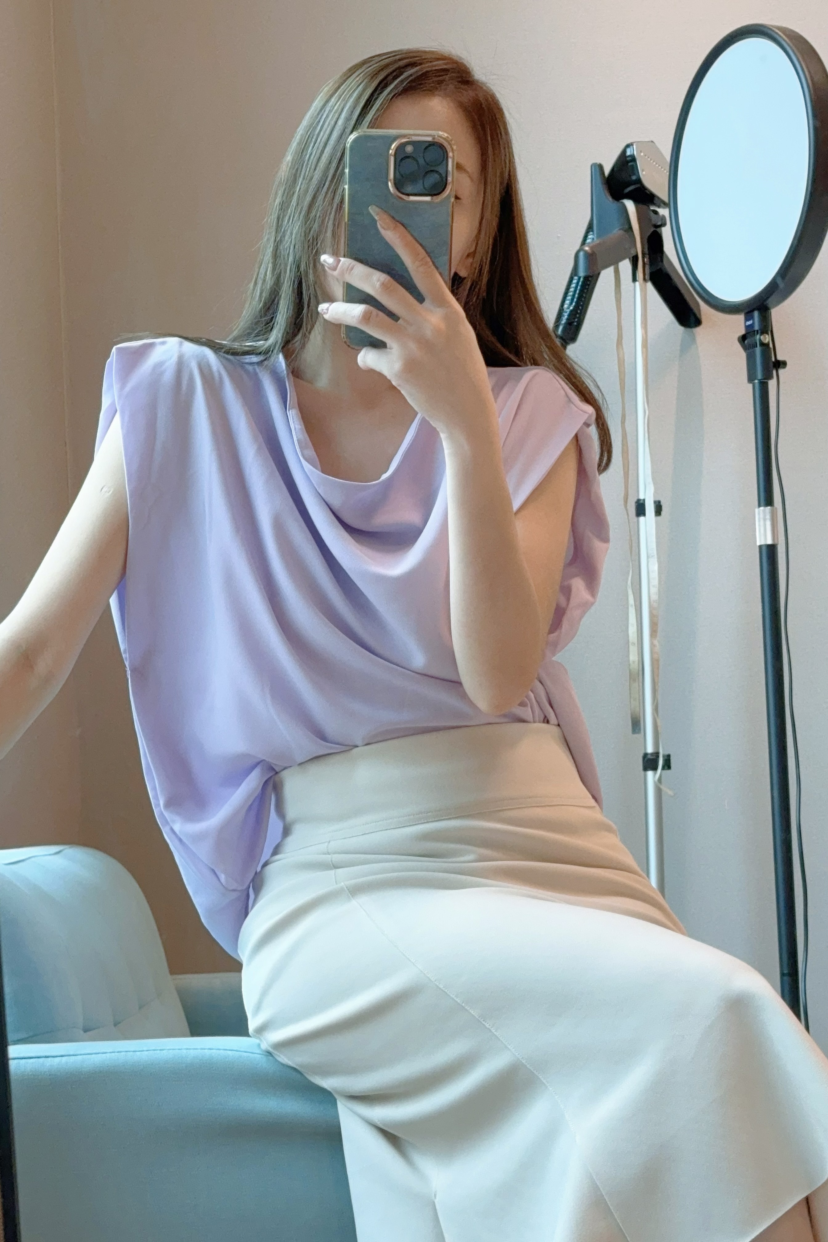 TOP#7423🤍超寛大垂落感雪紡上衣