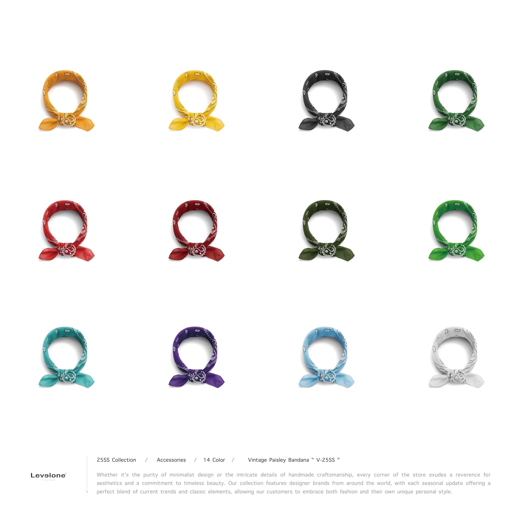 ( L.Village ) Noob - 25SS Vintage Paisley Bandana " V-25SS "