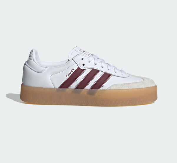 Adidas SAMBAE W Women's Thick-soled Dexterity Shoes｜White and red rubber sole retro trendy shoes/JUN25