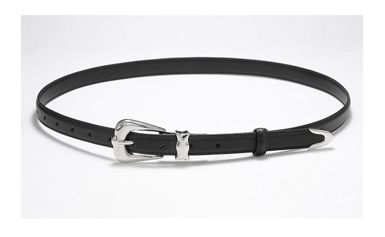 韓版稀有真皮特殊尖頭皮帶