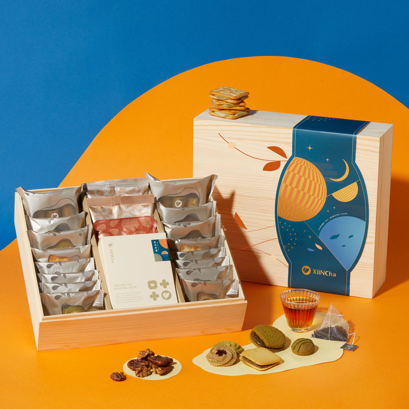 蘊盛沐悅】長韻松木禮盒- 餅乾X茶包24入