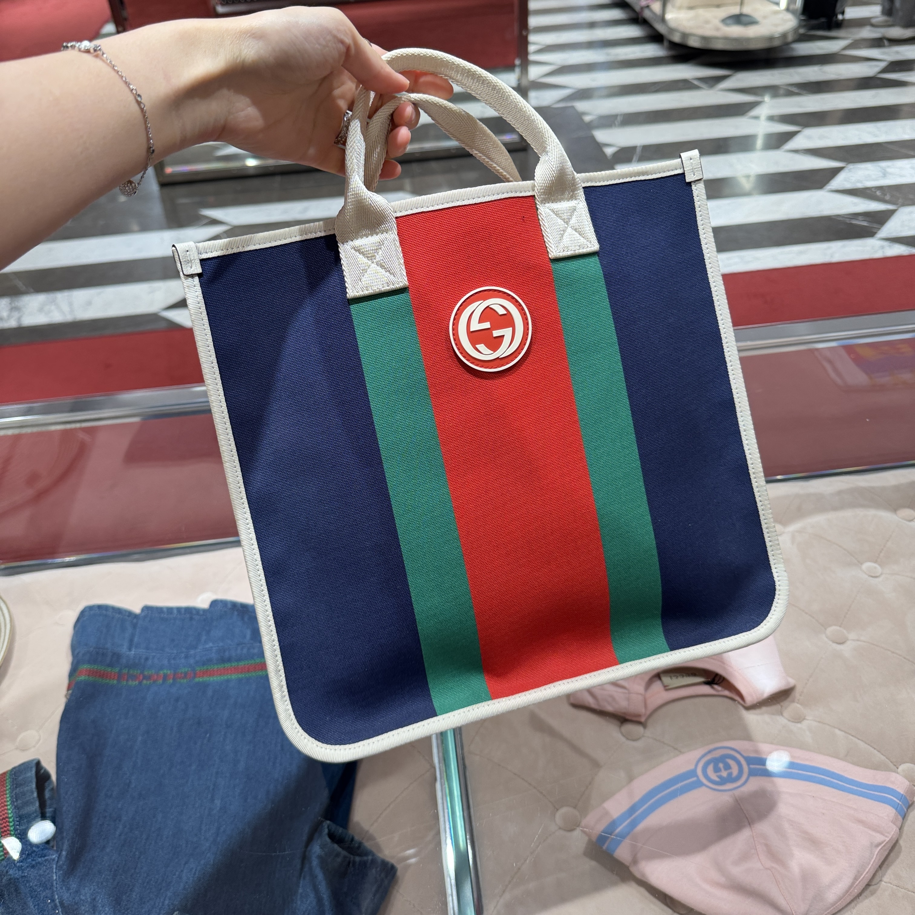 Gucci Bag Junior Web GG interlocking tote bag Navy