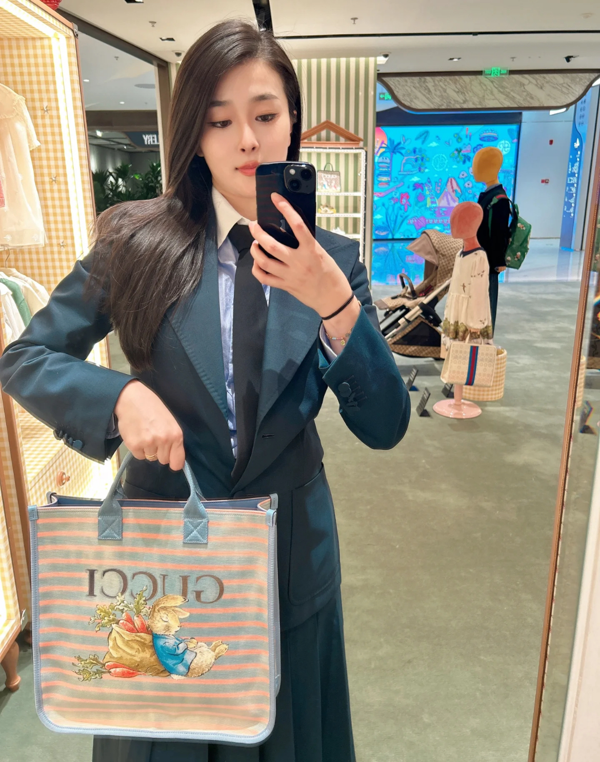 Gucci Bag Junior sleeping peter rabbit tote bag blue