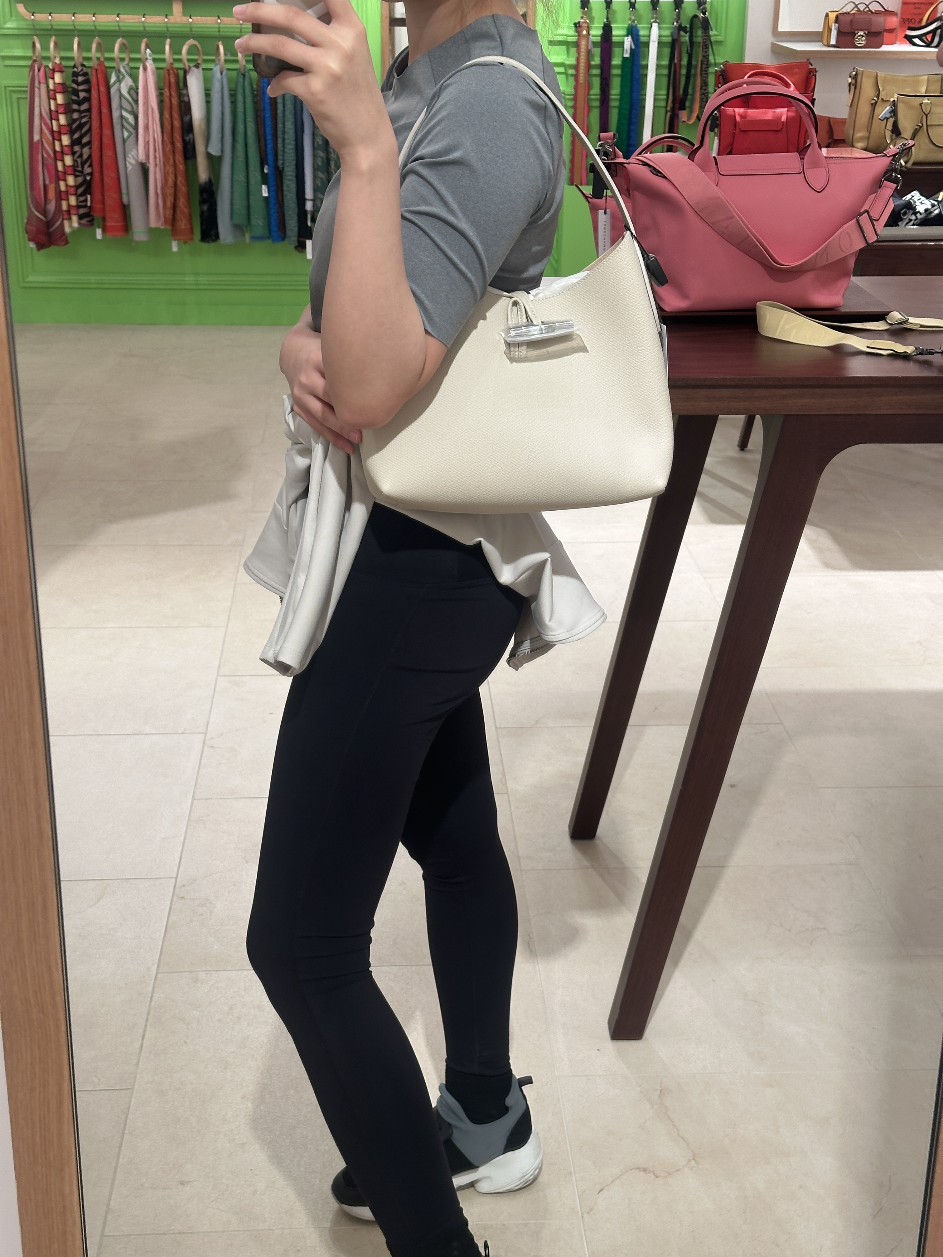 Longchamp Printemps Ete hobo shoulder bag cream 10153