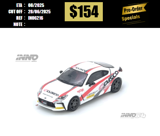 PO-$154 * INNO64 * 1:64 TOYOTA GR86 Tuned by "CUSCO" [OD21/06]