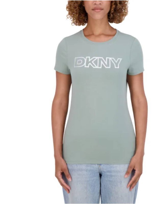 [USW] DKNY GREEN SPORT WOMEN'S SHORT SLEEVE LOGO TEE, 1868412-GREEN (UZZ727)