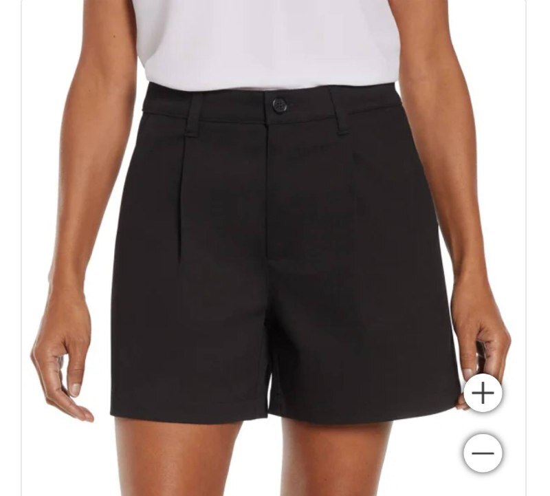 [USW] BANANA REPUBLIC BLACK WOMEN'S PLEATED FRONT SHORT, 1847841-BLACK (UZZ740)