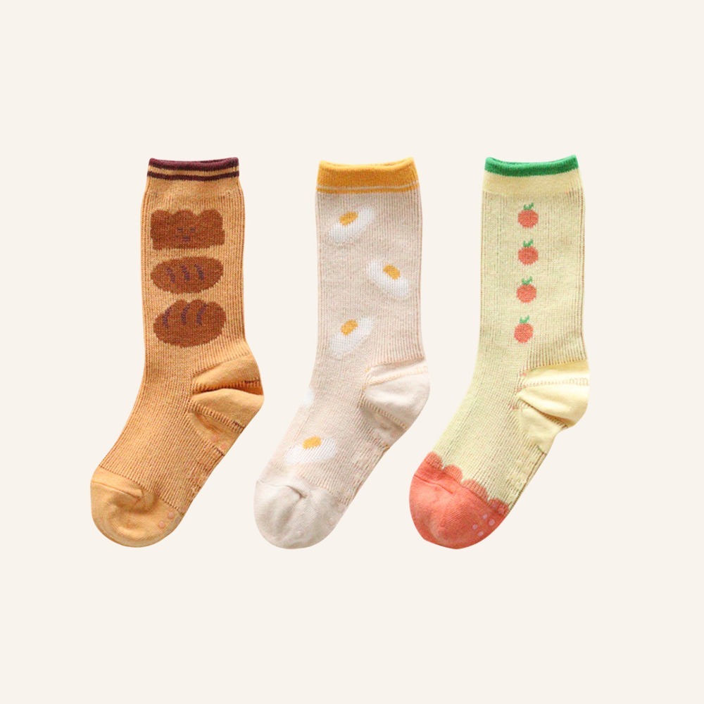 麵包夾蛋襪3入組