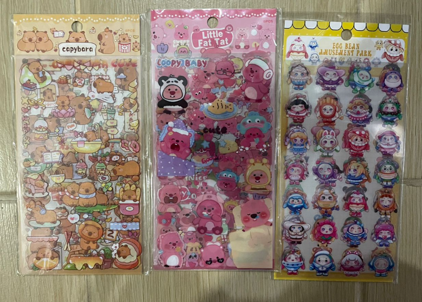 精美可爱pet贴纸 6张